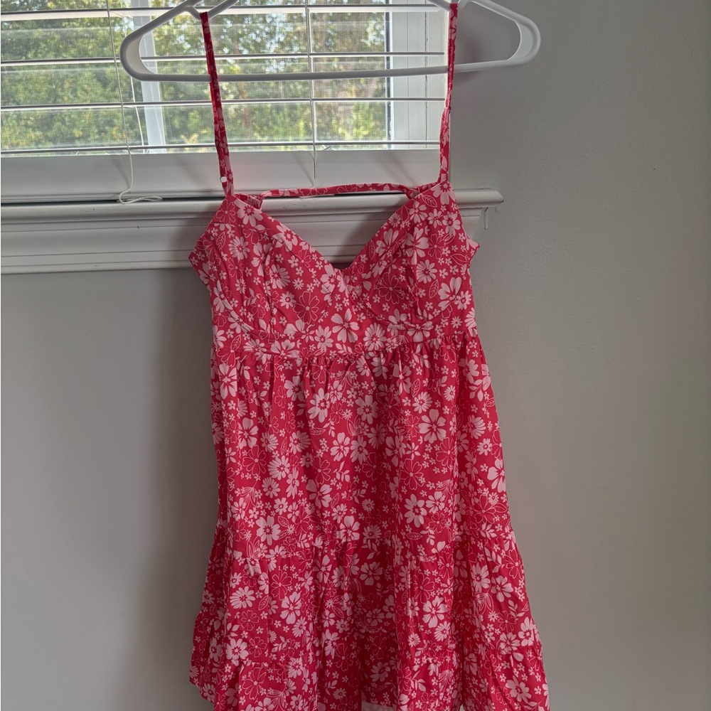 SHEIN Pink and White Floral Dress